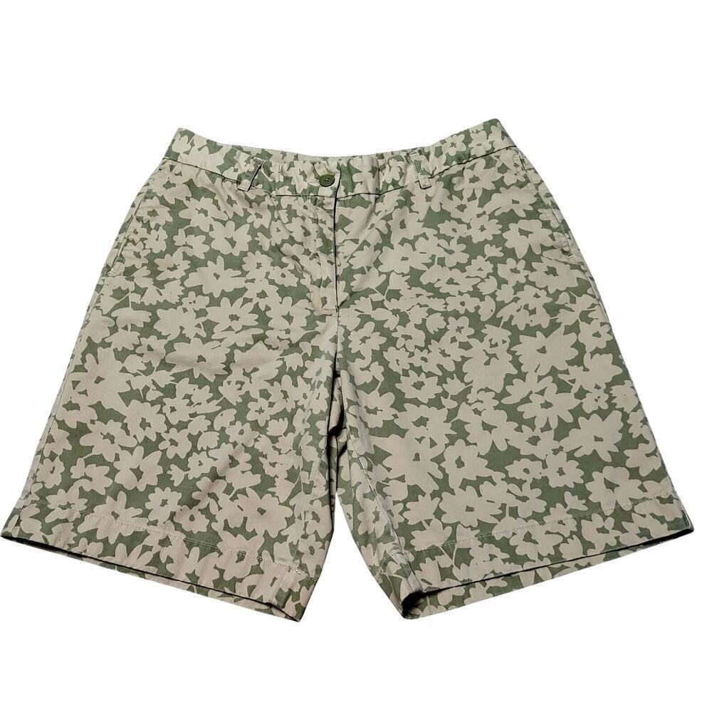 Covington Signature Fit Women's Floral Print Khaki Chino Bermuda Shorts